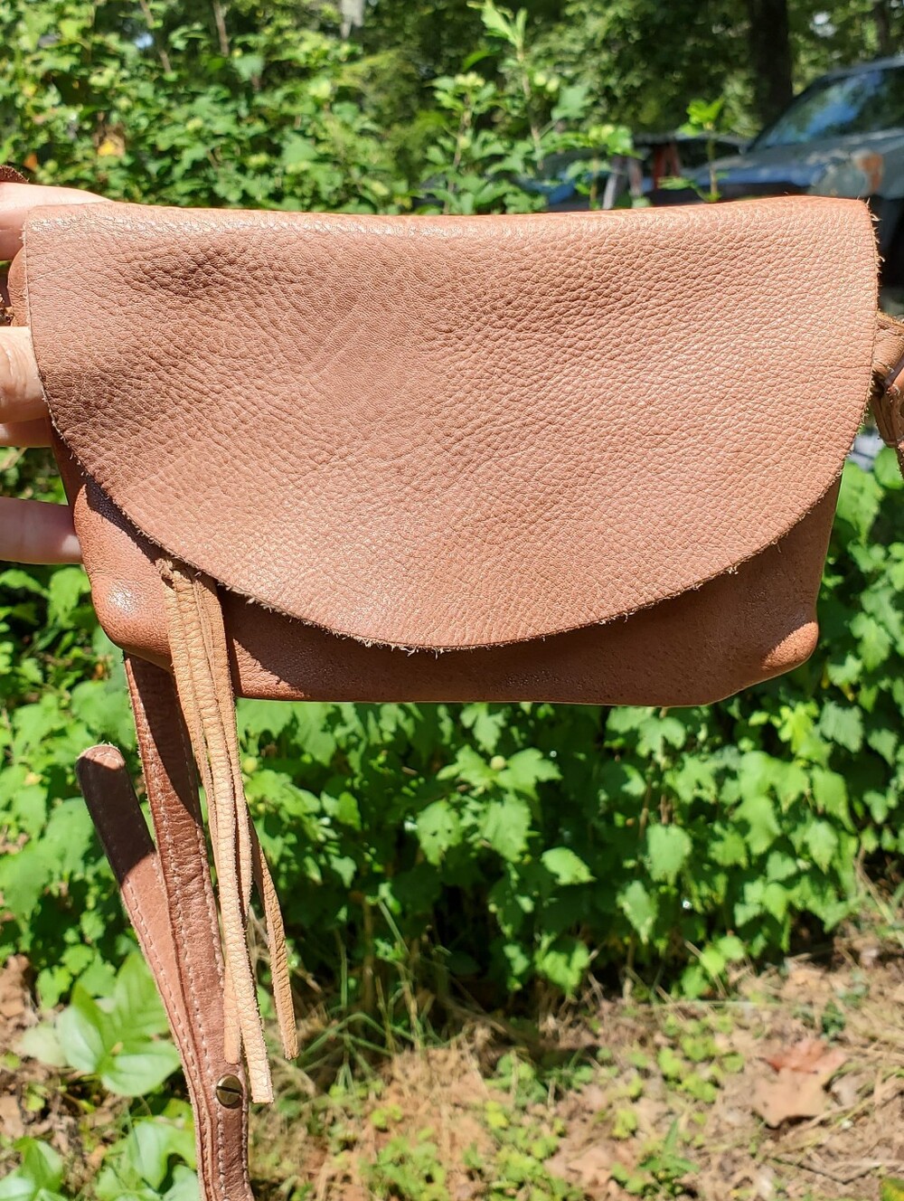 Free People Tan Leather Shoulder Bag